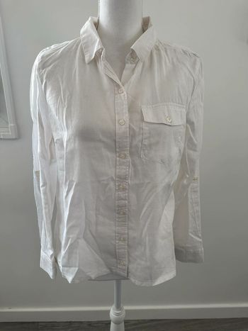 Chemisier blanc manches longues T38