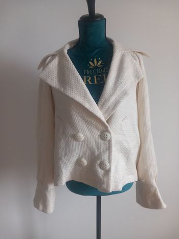 Manteau court blanc Queenie Paris made in france
