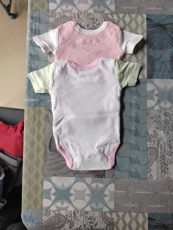 Lot de 2 bodys manches courtes fille Baby Tex 3 mois - photo numéro 5