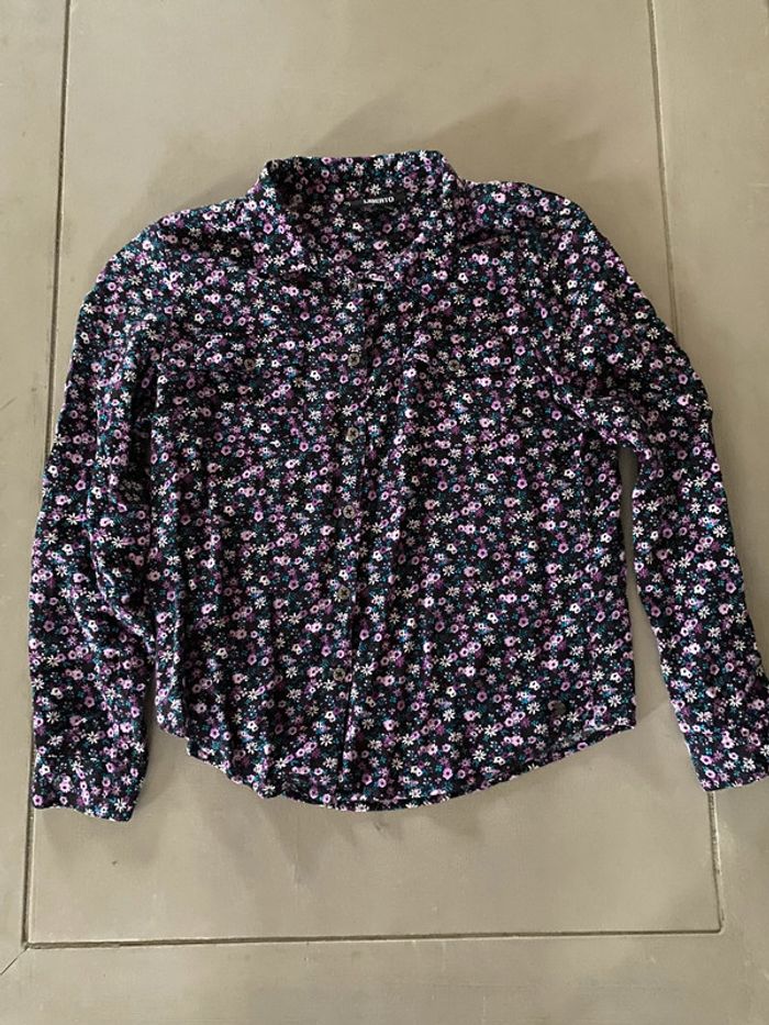 Chemisier manche longue Liberto XXS violet à fleurs - photo numéro 5
