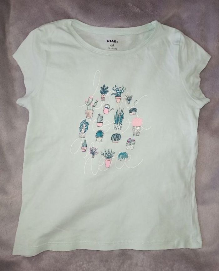 Tee-shirt fille vert d'eau Kiabi 6 ans