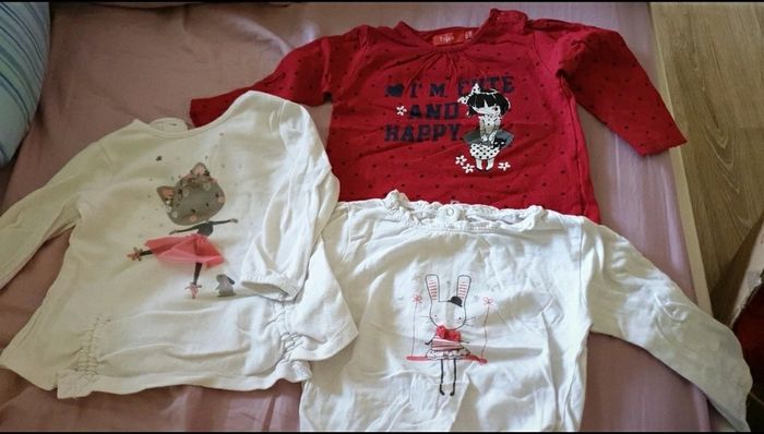 3 tee-shirt manches longues 12 mois