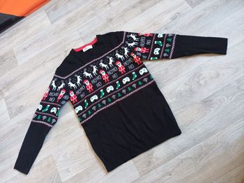 pull noel noir 8 ans 9 ans 10 ans pere noel garcon