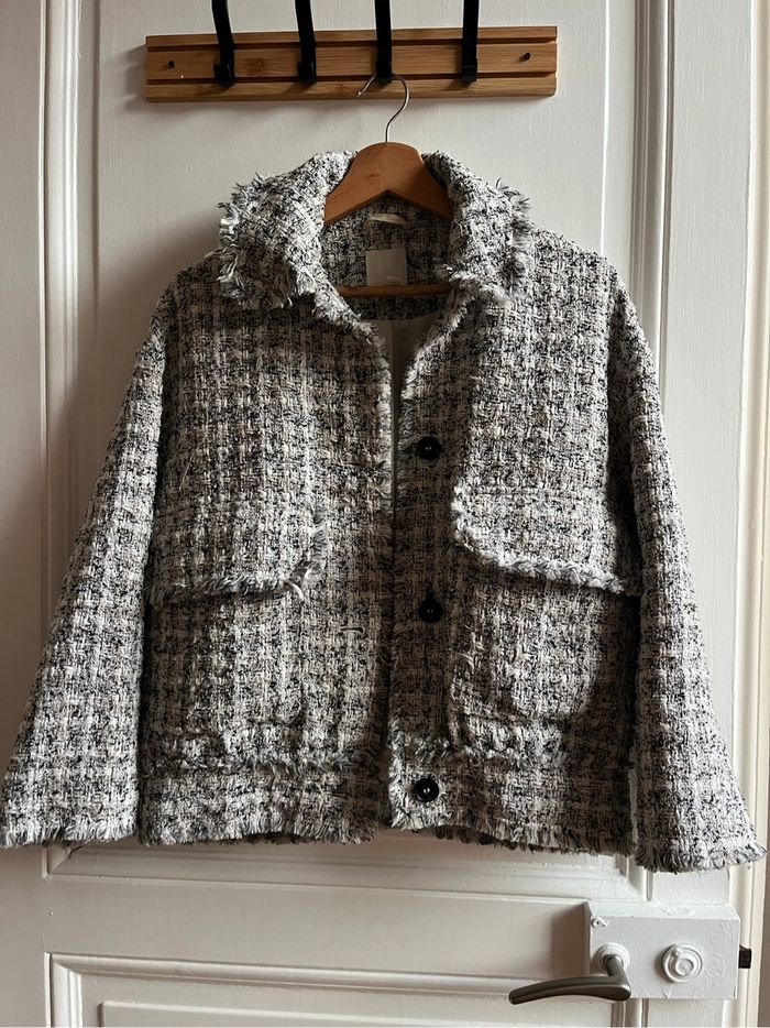 Manteau en tweed oversize
