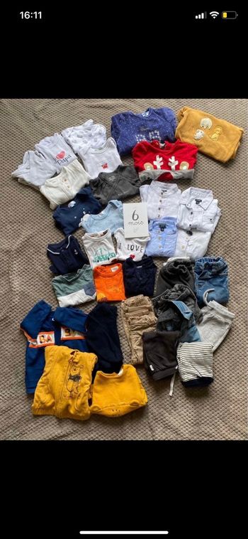 Lot garçon 6 mois  34 pièces