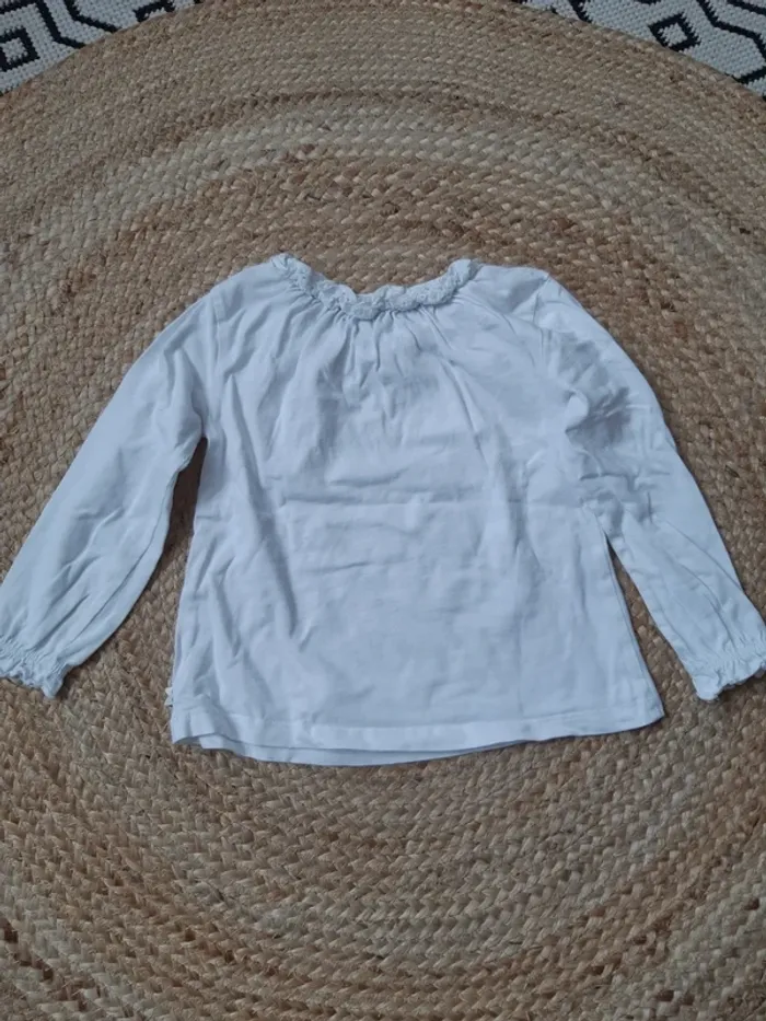 Blouse manches longues blanche Okaidi 3 ans - photo numéro 5