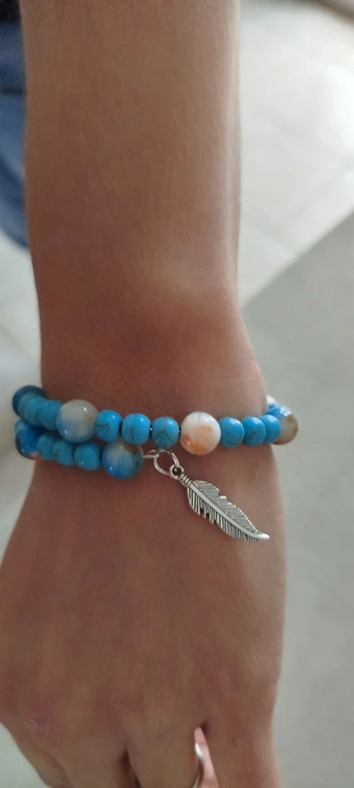 Bracelet en Véritable Turquoise. - photo numéro 2