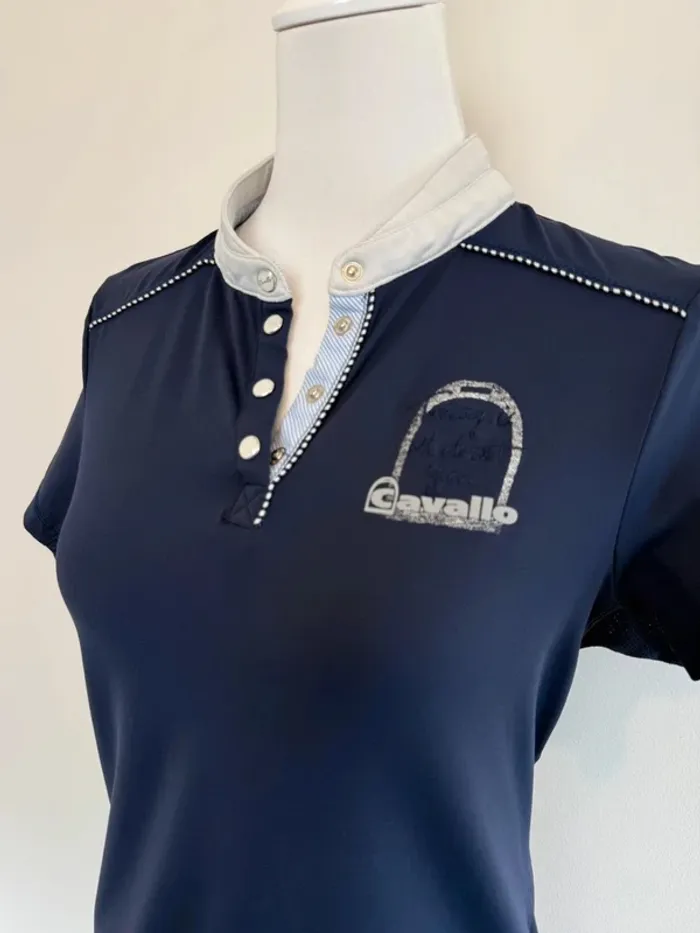 Polo d'équitation femme Cavallo marine taille 40 parfait état - photo numéro 2