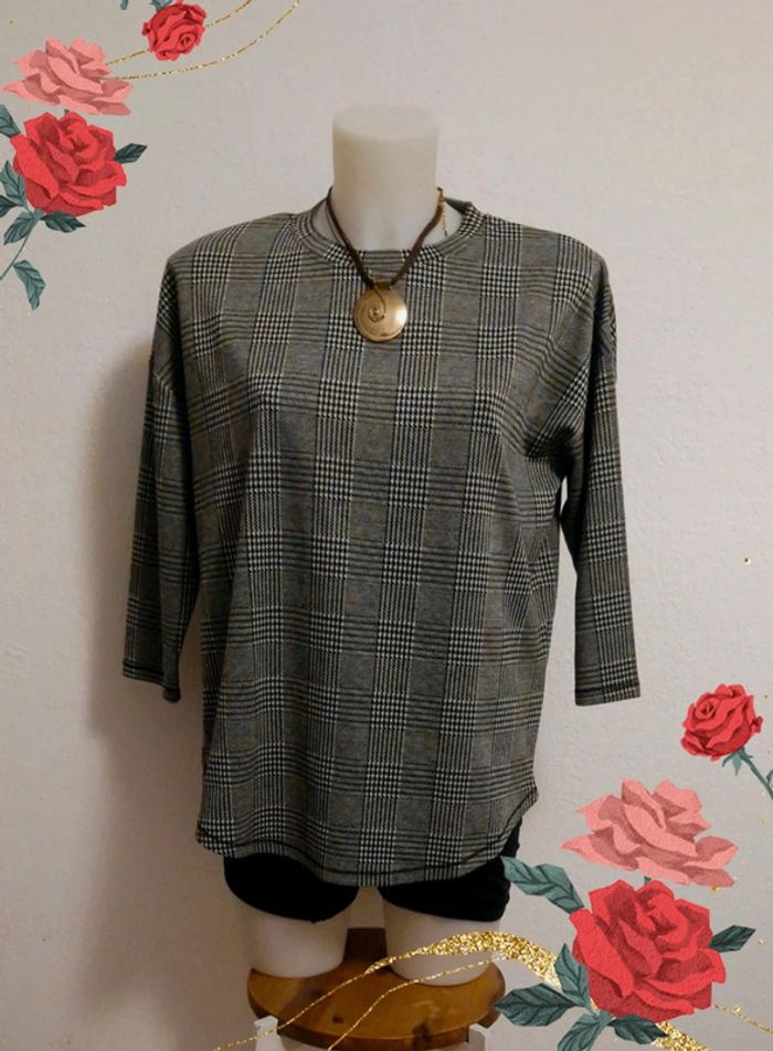 🤎 Pulls gris manches 3/4 pour femme taille S