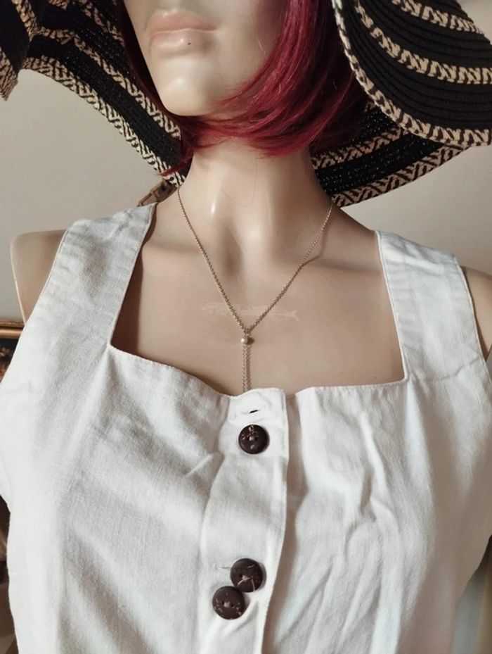 🌿Robe Longue Boutonnée Lin Mandarine T38/40🌿 - photo numéro 11