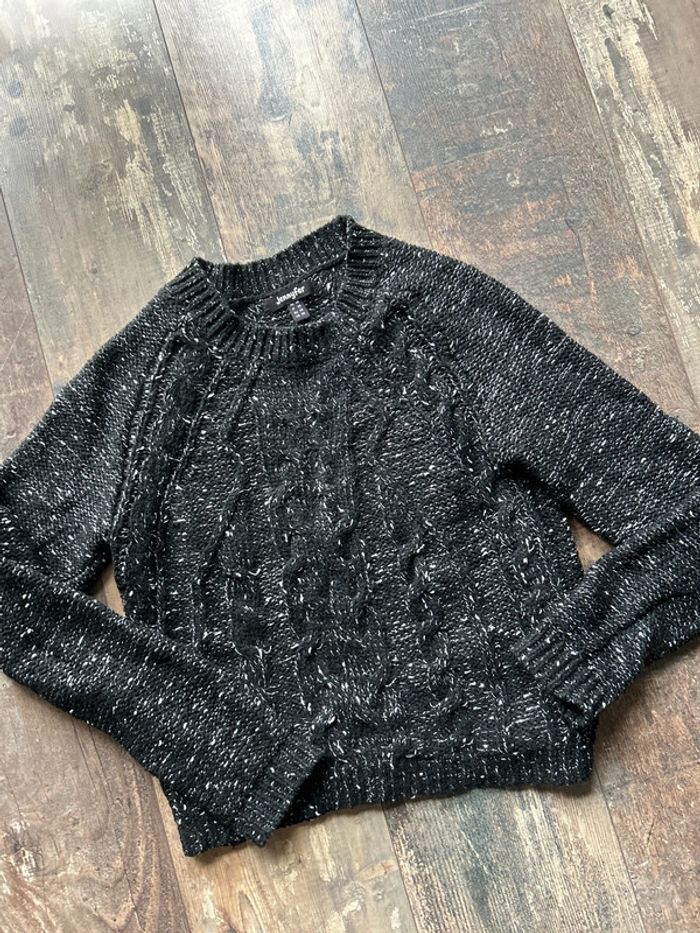 Pull chiné noir et blanc