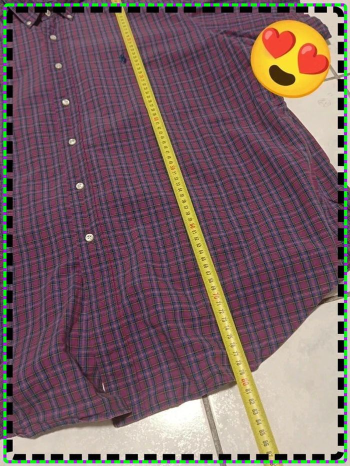 🟣 Chemise Ralph Lauren à Carreaux Rouge & Bleu – Taille 17 1/2 / 34-35 (Yarmouth – L homme) - photo numéro 10