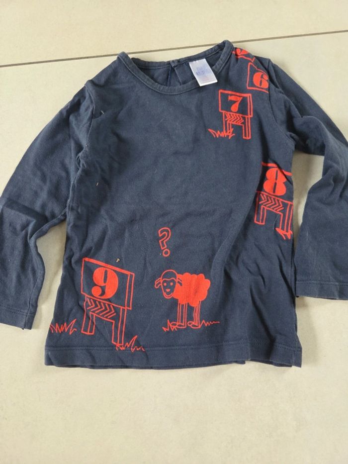 Lot de 2 T-shirt manches longues 18 mois zara comme un bébé - photo numéro 2