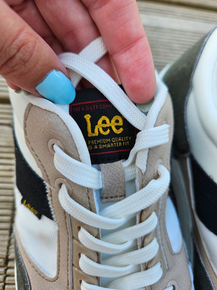Baskets blanches et vertes lee cooper - photo numéro 4