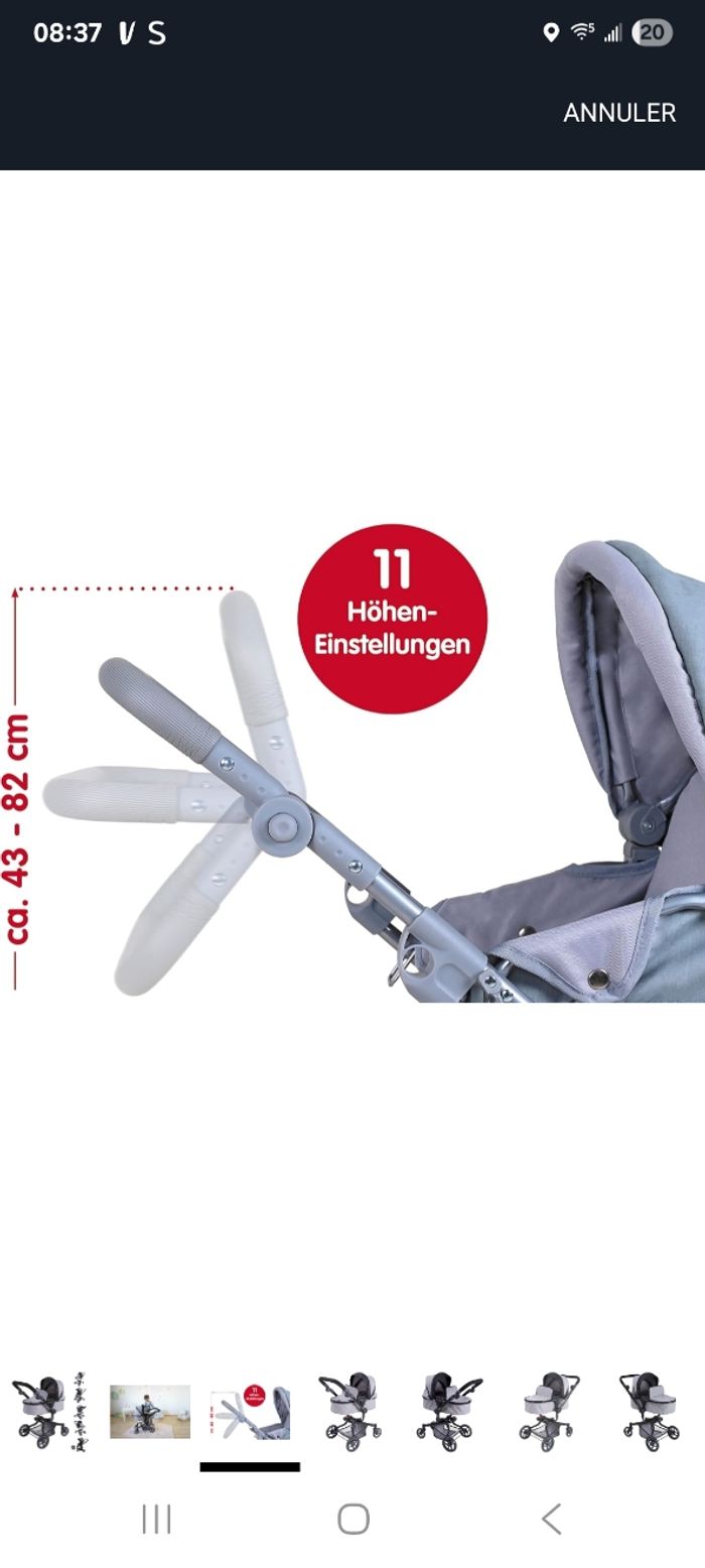 Poussette landau poupée Knorrtoys - photo numéro 8