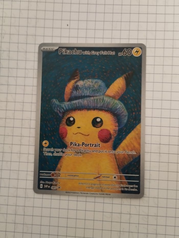 Pokémon Pikachu with grey felt hat