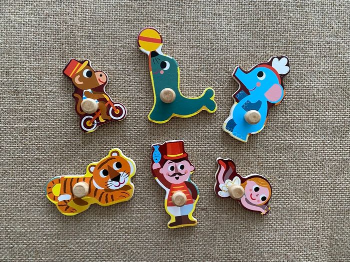 Puzzle en bois cirque des étoiles 6 pièces Janod - photo numéro 2