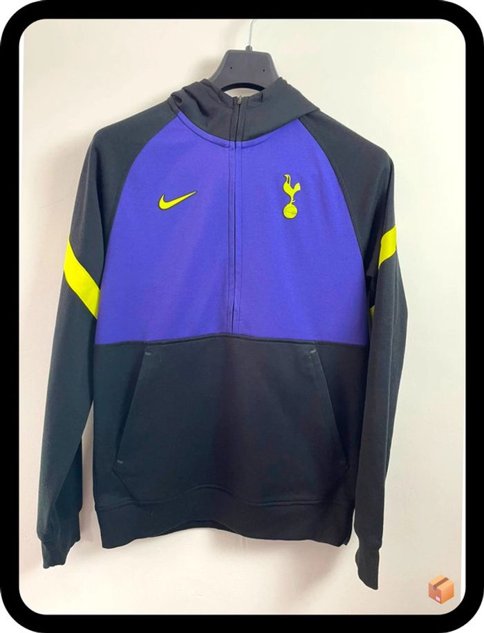 🧥 Sweat demi-zip à capuche Nike – Taille S – Violet / noir / jaune – Dry-Fit