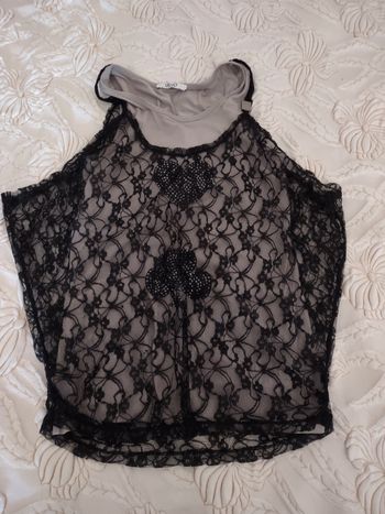 Débardeur 2 en 1 avec dentelle noire Liu Jo