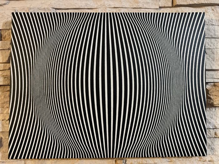 Tableau illusion d’optique noir et blanc en toile 30x40cm
