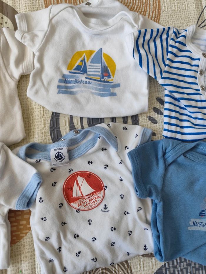 Lot de 6 bodies manches courtes petit bateau 3 mois - photo numéro 4