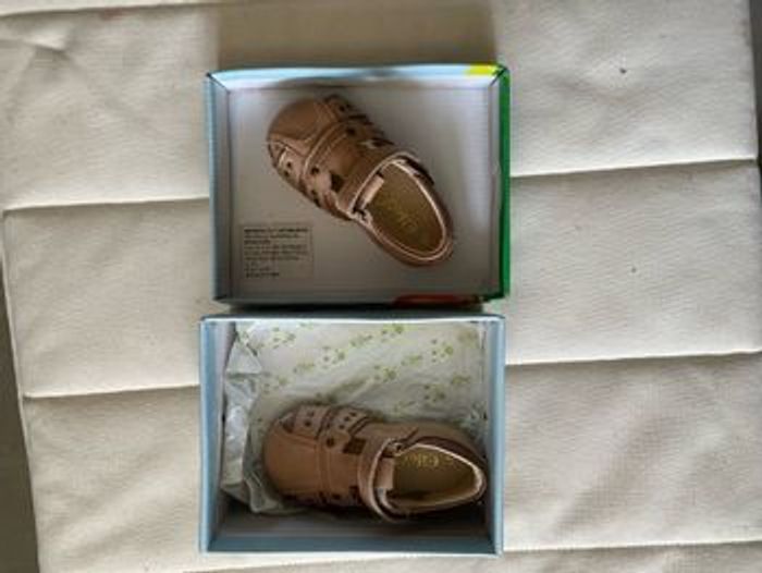 Sandales en cuir cognac elfos enfants NEUVE TAILLE 21 - photo numéro 3