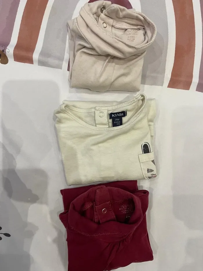 Lot de 3 t-shirts manches longues - Kiabi - 24 mois / 89 cm - photo numéro 2