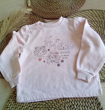 Sweat rose léger avec impression FPC taille 3 ans