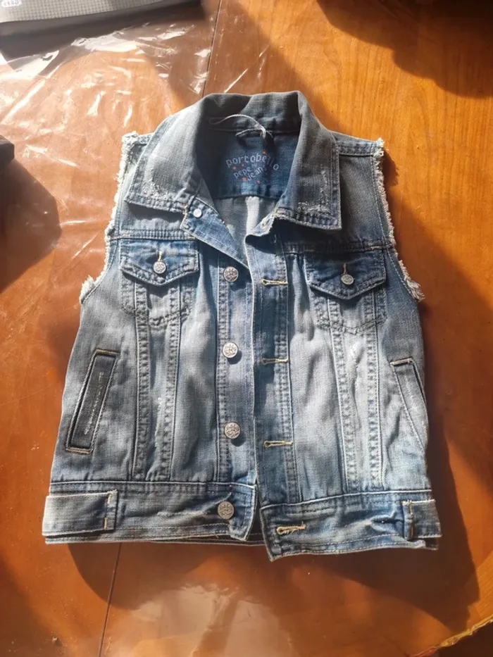 Veste sans manches en jean