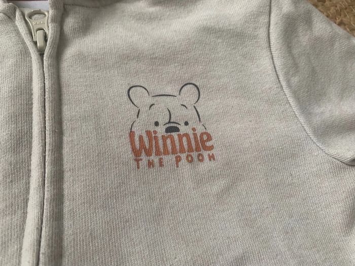 Sweat hoodie capuche zippé beige Disney Winnie l’ourson 24 mois 2 ans - photo numéro 5