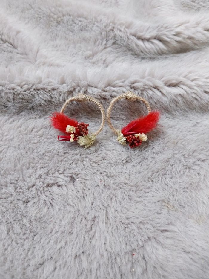 Boucles d'oreilles fleurs séchées - photo numéro 2