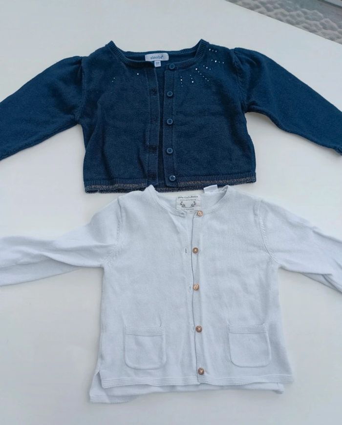 Lot de 2 gilets en bon état taille 18 mois.