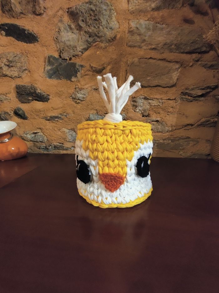 Panier au crochet en Trapilho "poussin" - photo numéro 2