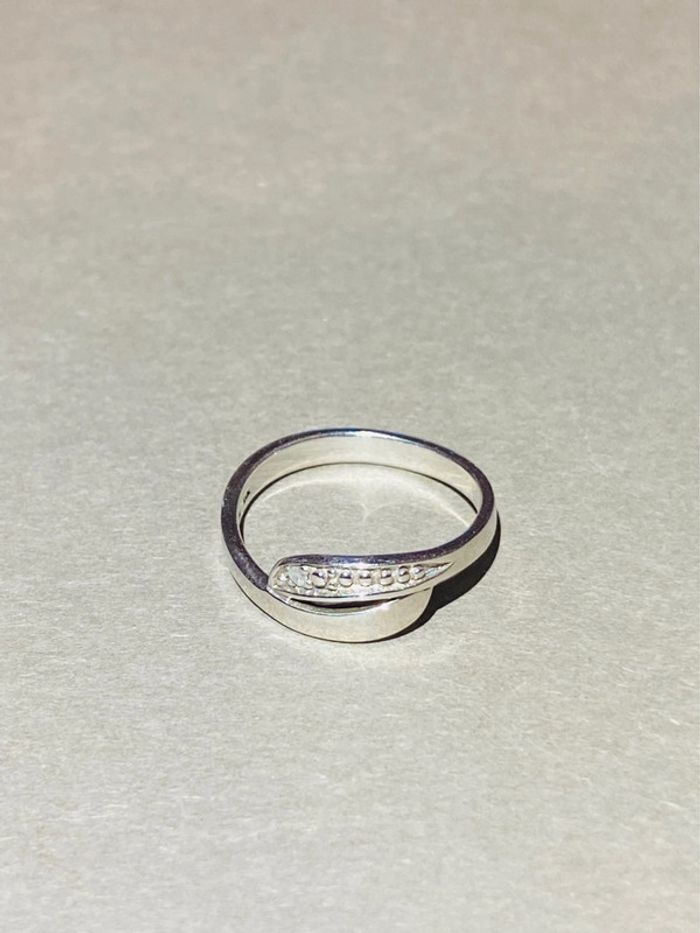 Bague Argent Zirconium Blanc Neuf