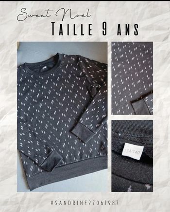 Sweat noir motif sapin