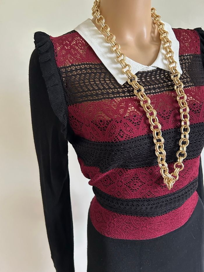 Robe pull noire et bordeaux Morgan taille L TBE - photo numéro 4
