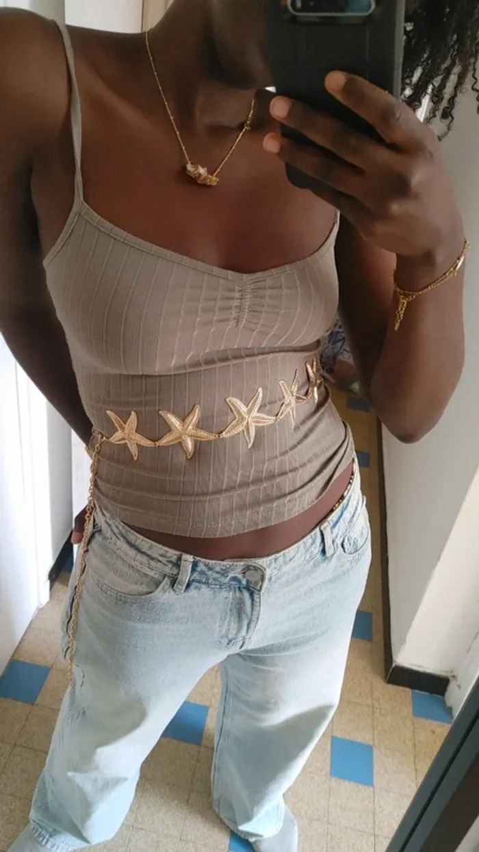 Ceinture de taille vintage rétro yk2 en métal doré étoile 🌟 - photo numéro 4