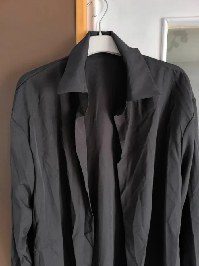 Chemise ouverte noire femme XL - photo numéro 3