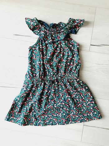 Vêtement bébé fille robe verte à fleurs Vert Baudet 2 ans 24mois