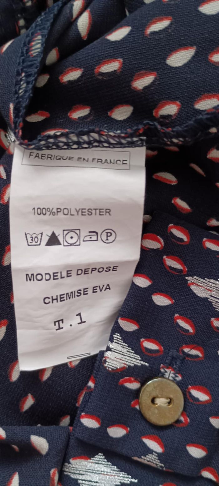 Chemise Blouse imprimée à boutons "manches longues "Charming Girl" Taille 1 (36) - photo numéro 9