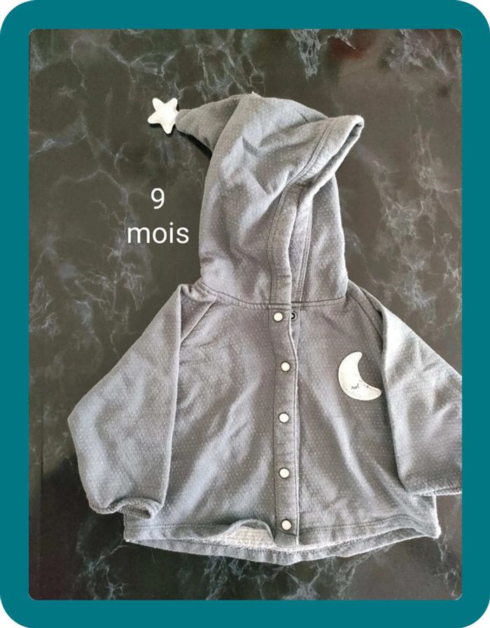 Gilet fin gris paillette avec capuche