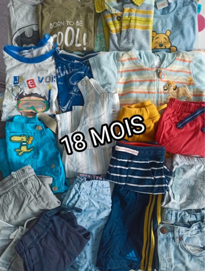 Lot 18 mois été t’shirt, polo, salopette, short, combinaison