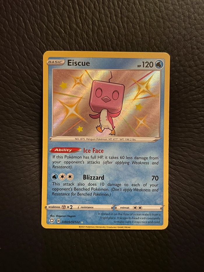 Carte Pokémon Eiscue shiny Shining FatesDestinées Radieuses SV035/S122