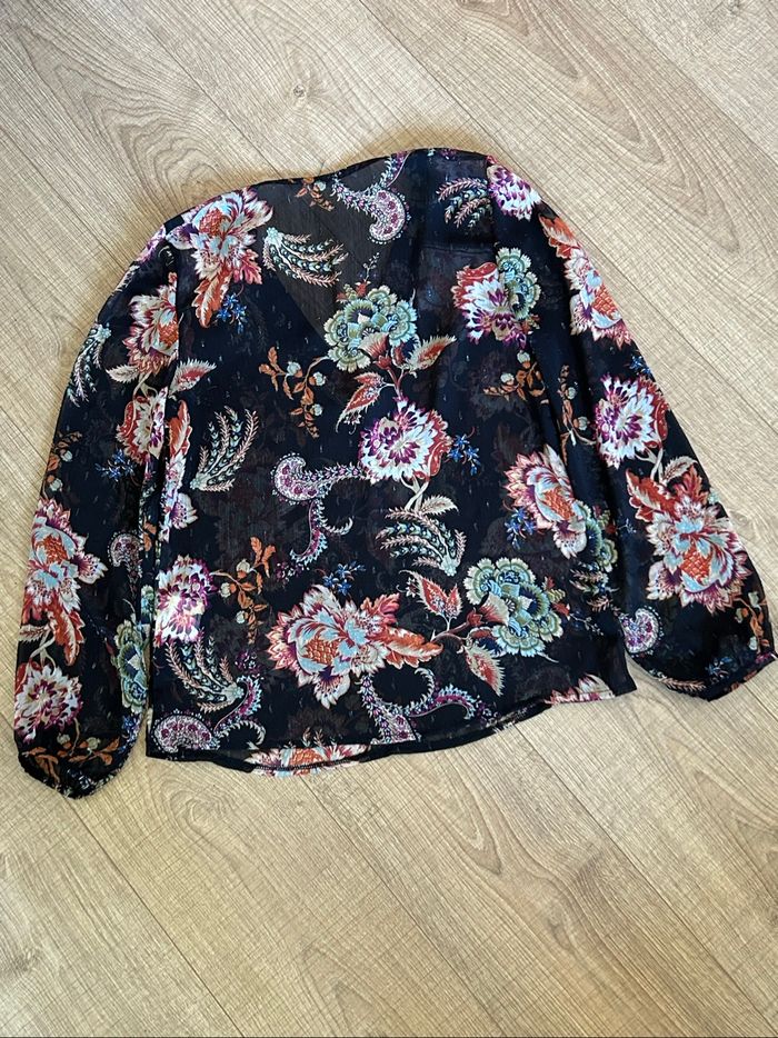 Blouse imprimée transparente à manches longues Morgan taille 34 excellent état - photo numéro 8