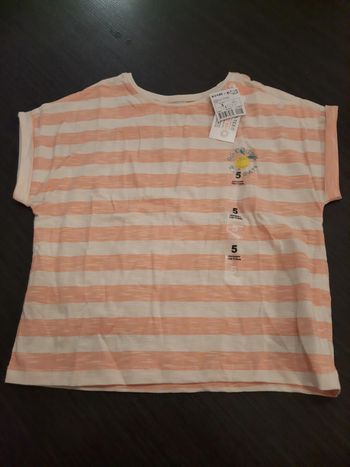 T shirt beige rayé orange - KIABI 5 ans