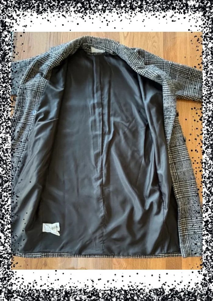 Manteau long gris à carreaux Promod - Taille 38 - photo numéro 3