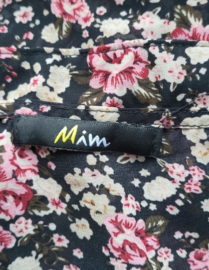 Débardeur style blouse fleurie noire et roses Mim Taille 40 - photo numéro 7