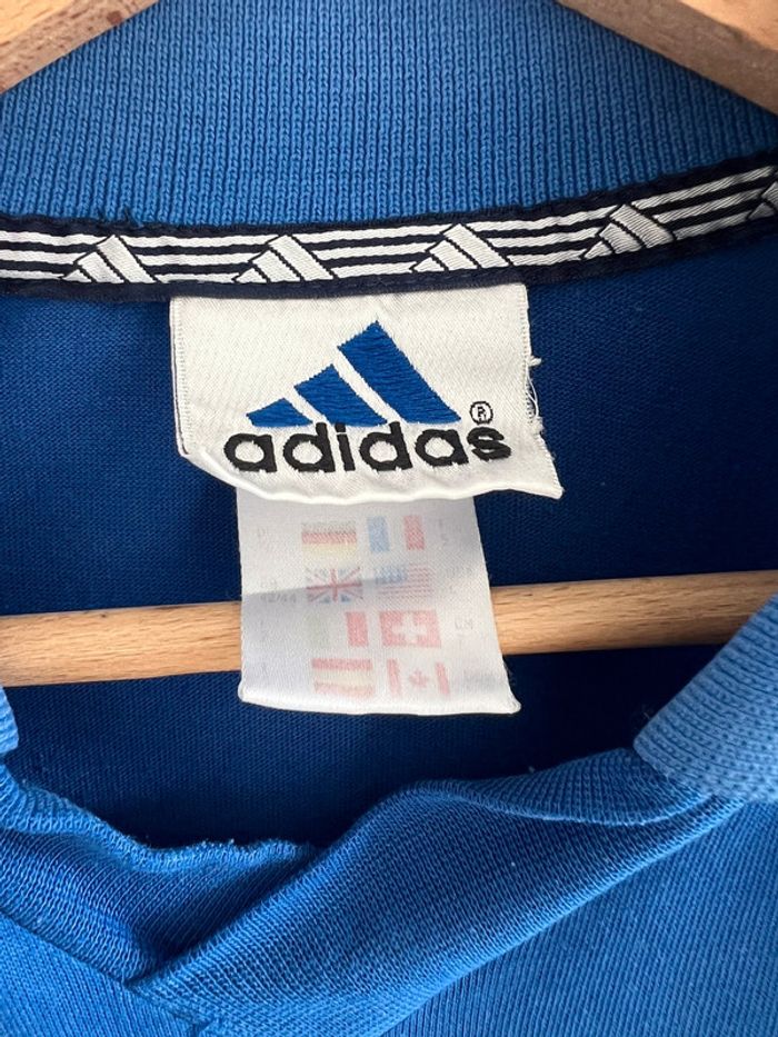 Polo de sport Adidas vintage taille L couleur bleu & vert. - photo numéro 2