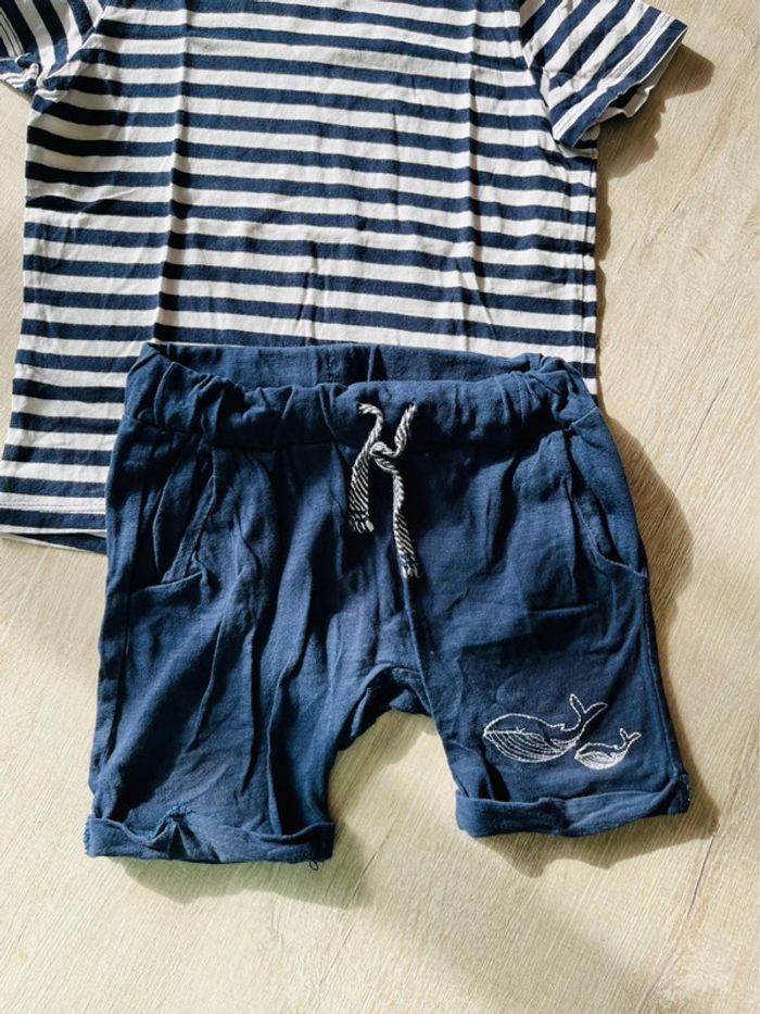 Ensemble tee shirt et short bébé garçon h&m - photo numéro 3