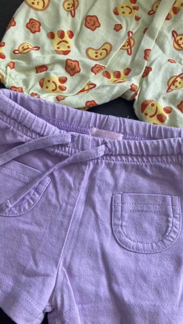 Lot ensemble short vêtement été fille bébé 3 mois garde robe - photo numéro 3